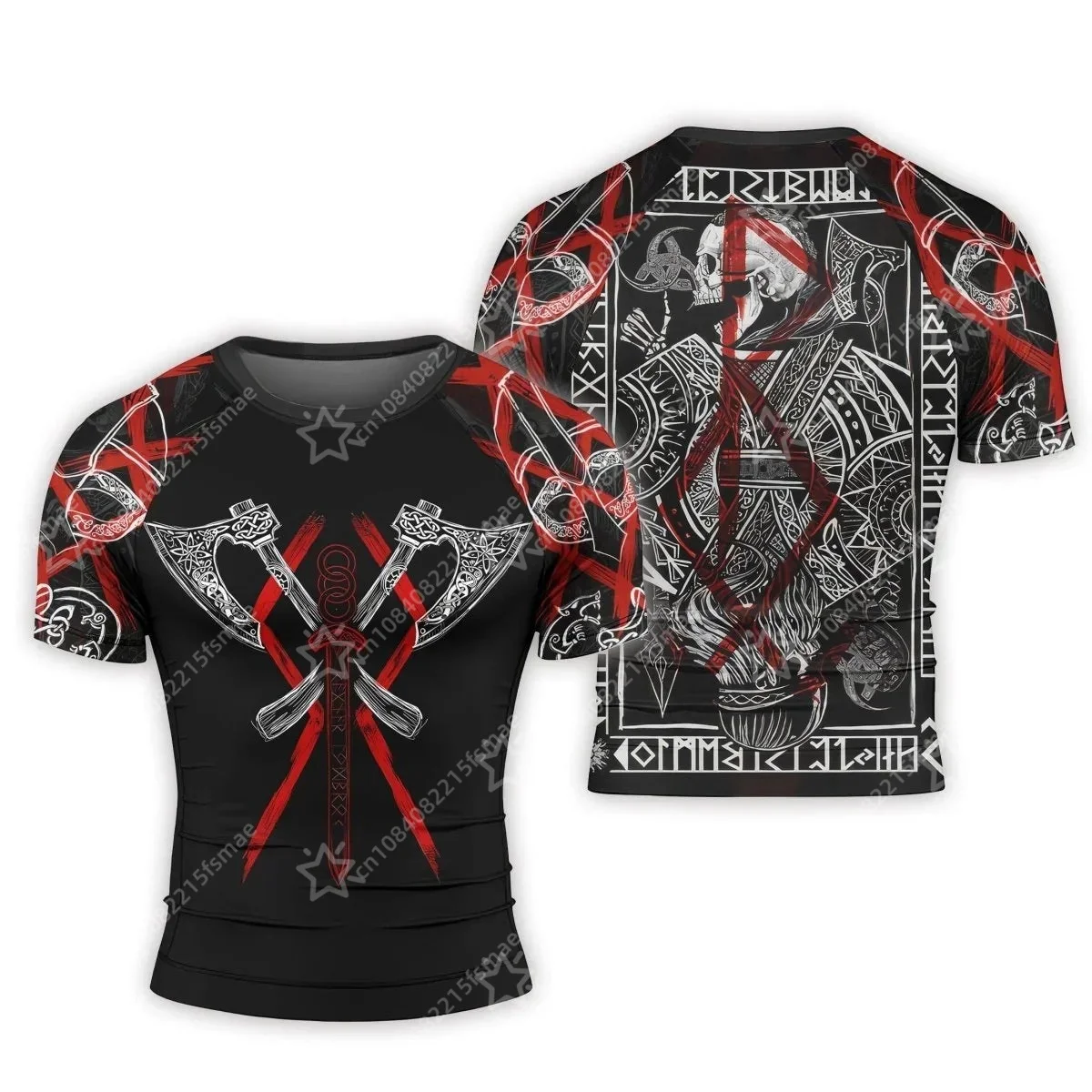 Spartan Warrior Viking 3D Printed T-shirt Men Nordic Mythology Graphic Tee Summer Gym Fitness Streetwear HipHop Harajuku Fashion