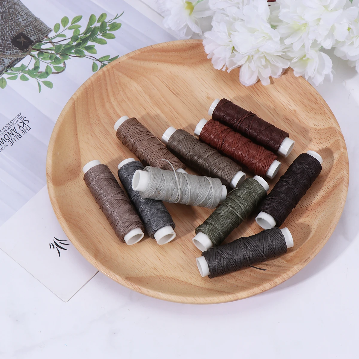 

Braided Wire Material Bag Waxed Line 0 8mm Stitching Cord Small Roll Sewing Thread Polyester Durable Ideal Projects DIY