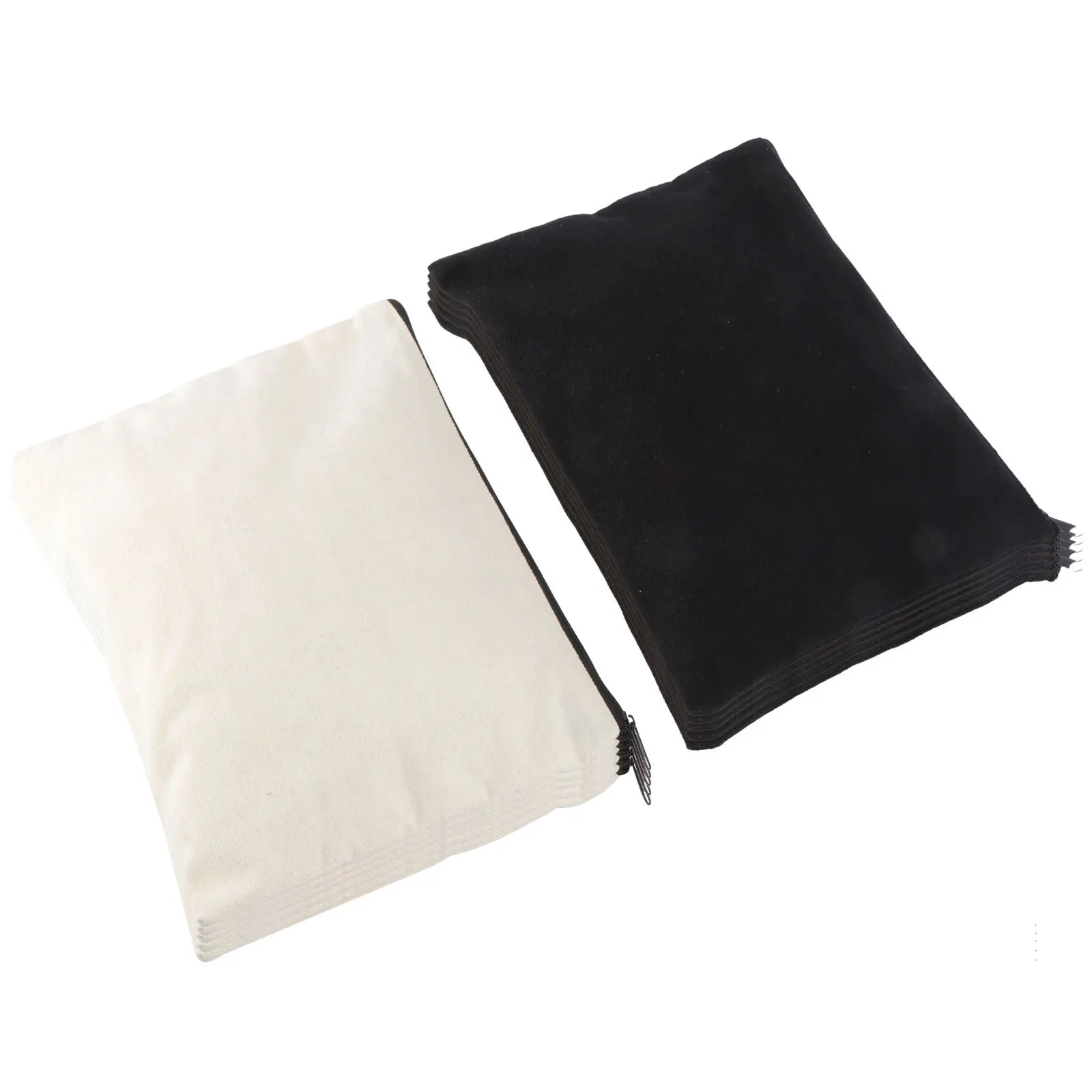 

10pcs Cotton Zipper Storage Bag Portable Canvas Organizer For Cosmetics Toiletries Sundries Wash Bag Travel Pencil Case