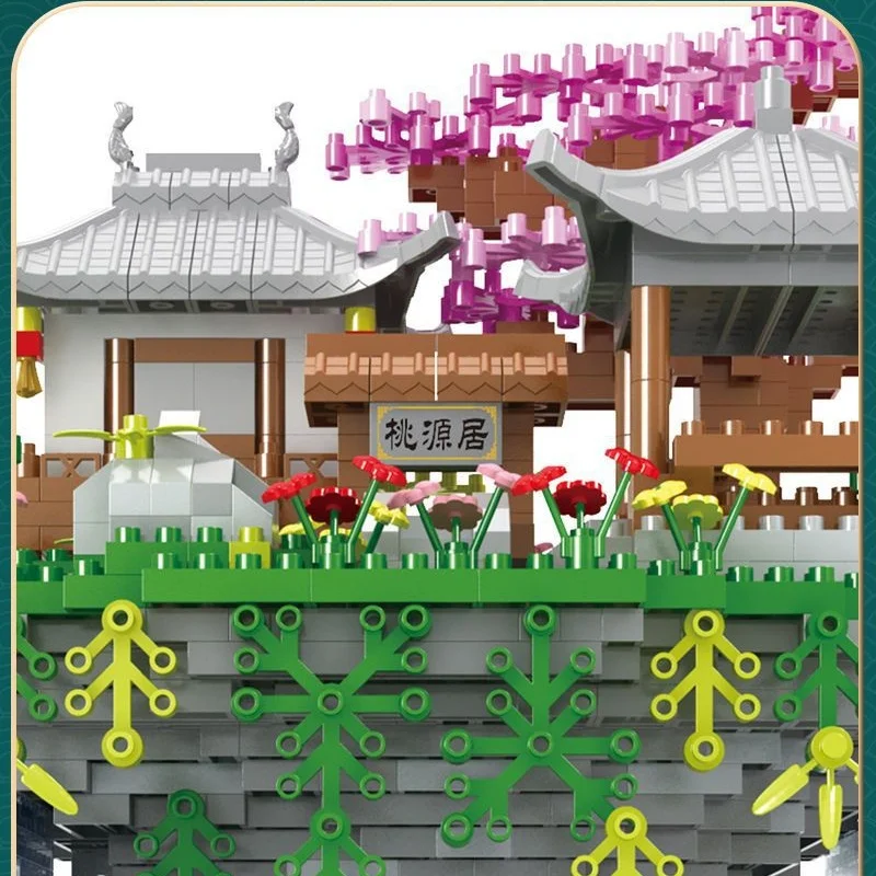 Creative Taohuatan Lake Themed Micro Brick Building Blocks Set DIY Model Building Blocks Bricks Toys For Children Adult Gift