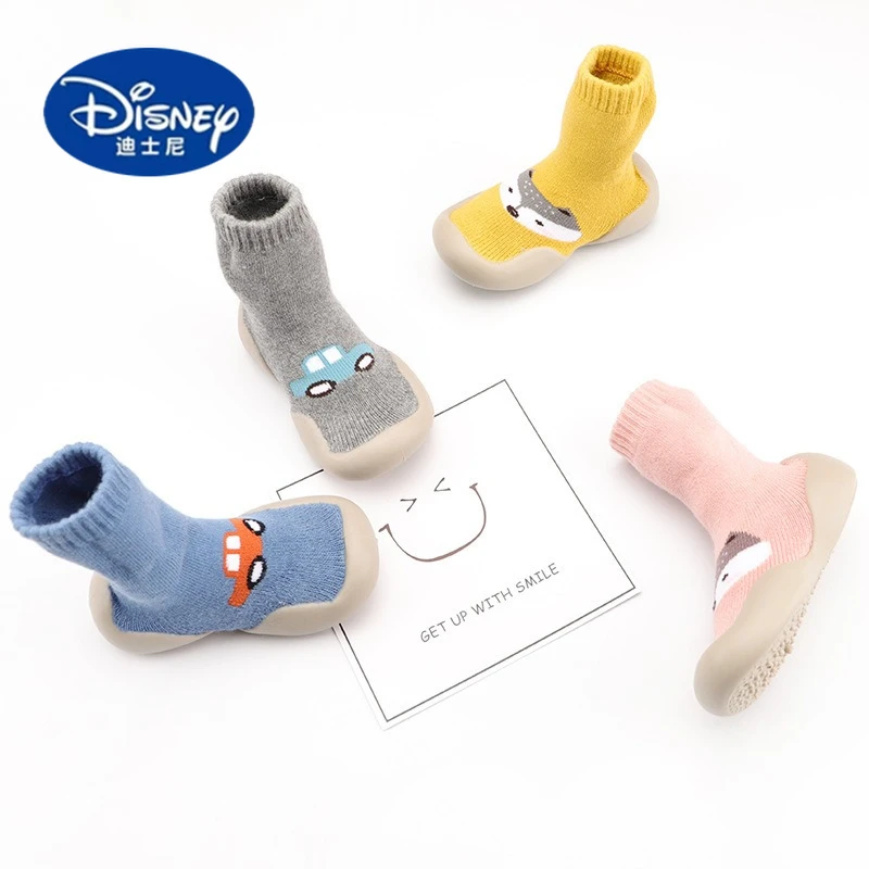 

Зимние детские махровые носки Disney 2025 г. | Плюшевые нескользящие первые ходунки с мультяшными принтами