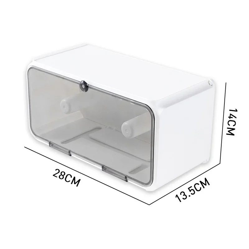 Large capacity tissue holder waterproof and non perforated hanging toilet paper storage box toilet paper storage rack