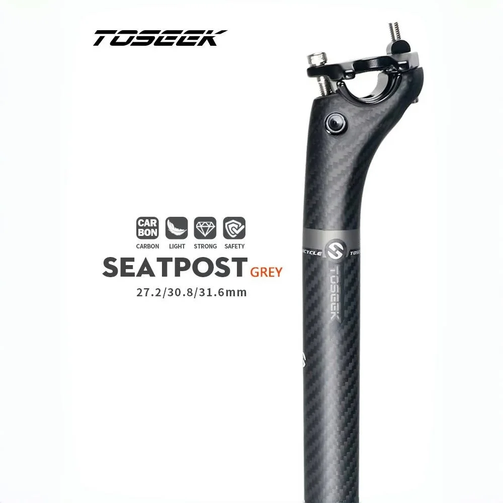 

TOSEEK Seatpost Carbon 3K Weave Matt Offset 20mm Seat Post 27.2/31.6mm Length 350/400mm Bicycle SeatPost Parts MTB Carbon Canoe