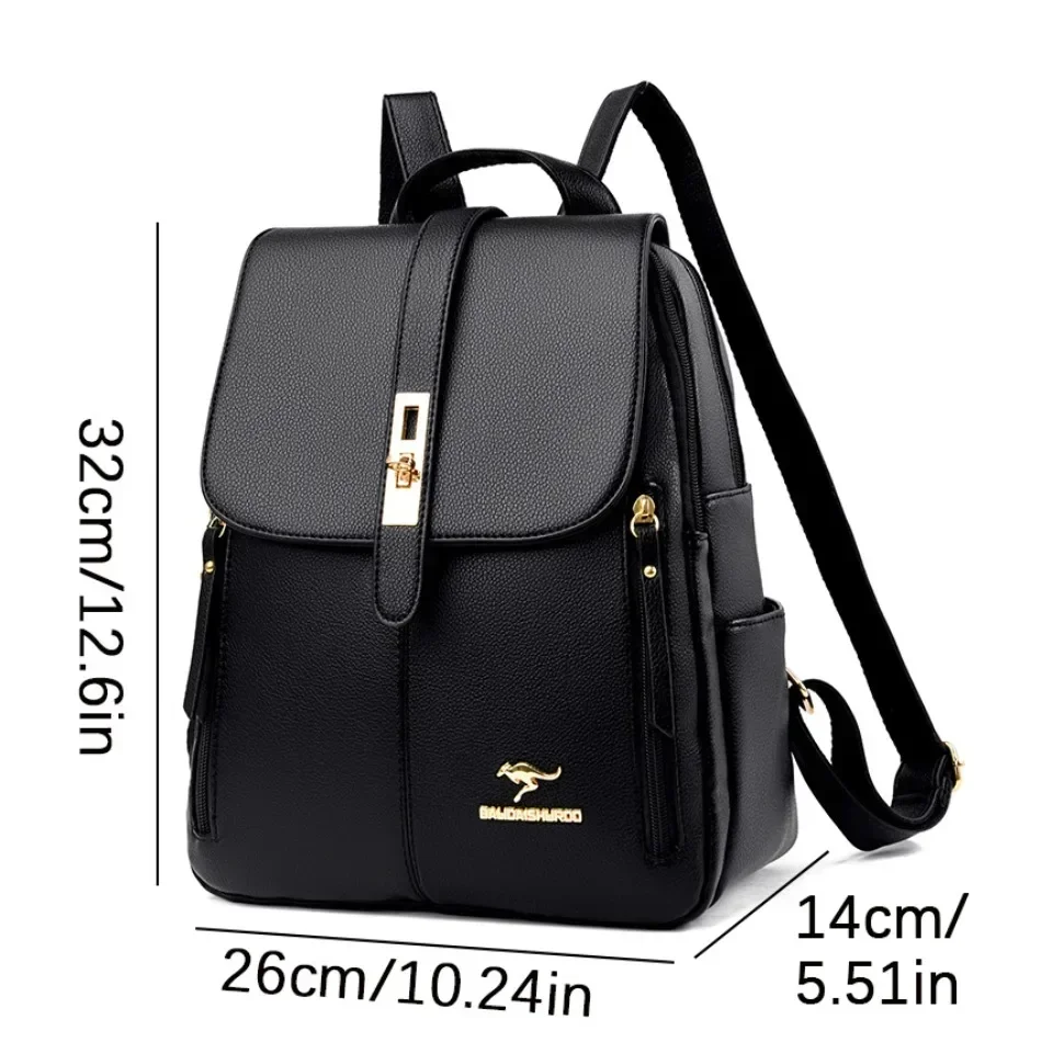 Women Large Capacity Backpack High Quality Soft Leather Vintage Bags Women School Bags Travel Rucksack Ladies Bookbag Knapsack