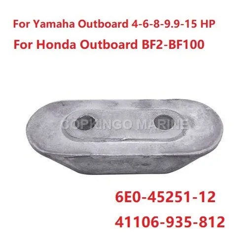 Zinc Anode For Yamaha Parsun Outboard Motor 4hp 5hp 8hp 9.9hp 15HP 6E0-45251-12