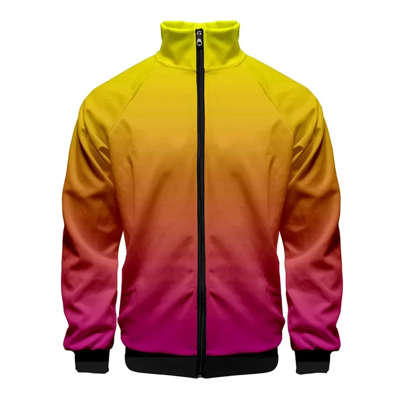 Coats Colorful Gradient Hip Hop Jacket Men/Boys Kawaii Funny Hoodie Sweatshirt Unisex Tracksuit clothing