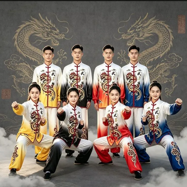 Chinese Traditional Uniform  vintage men women Wushu  Shaolin Martial Arts Stage Performance Kung Fu Costumes