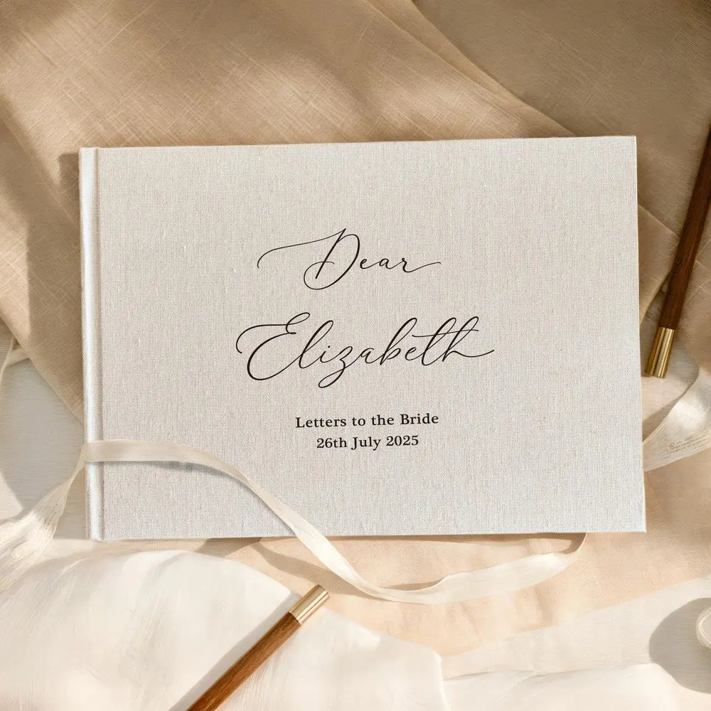 

Фотоальбом для невесты с индивидуальными надписями, альбом для девичника, подарки на свадебный душ, гостевая книга на свадьбу, льняной фотоальбом для полароидных снимков