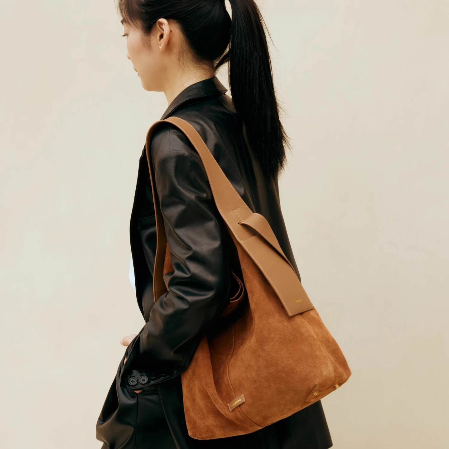 Songmont bag, suede ear hook tote underarm single-shoulder handbag, crossbody bag