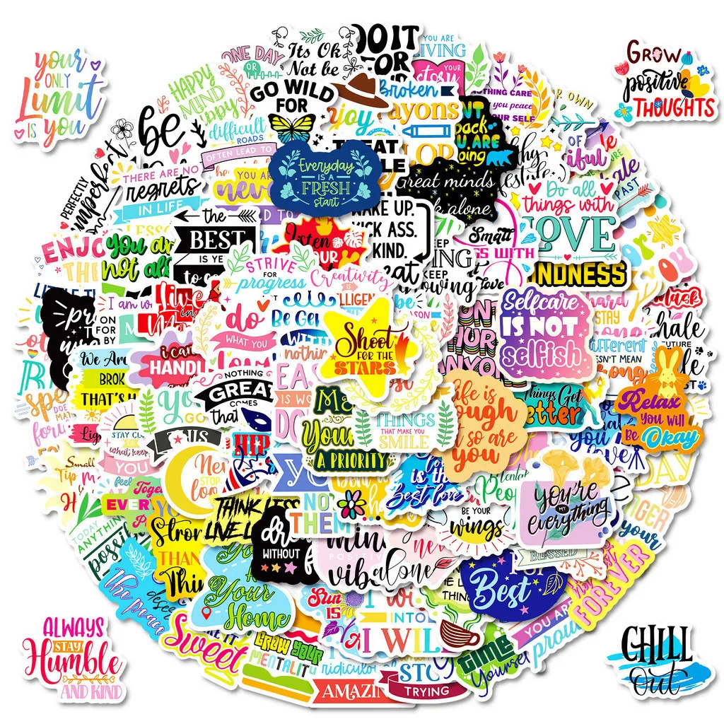 100/50PCS Englisch Motivation Phrase Wasserdichte Graffiti Aufkleber für Hand Konto Federmäppchen Aufkleber BulingBulingStickers Store