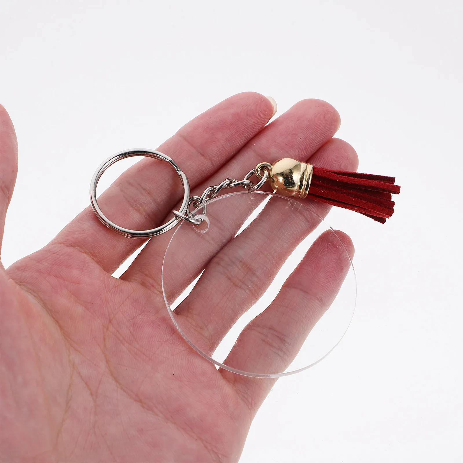 

Набор круглых акриловых заготовок для брелоков с кисточками, аксессуары для самостоятельного изготовления ко Дню святого Валентина, выпускному, дню рождения, для сублимации