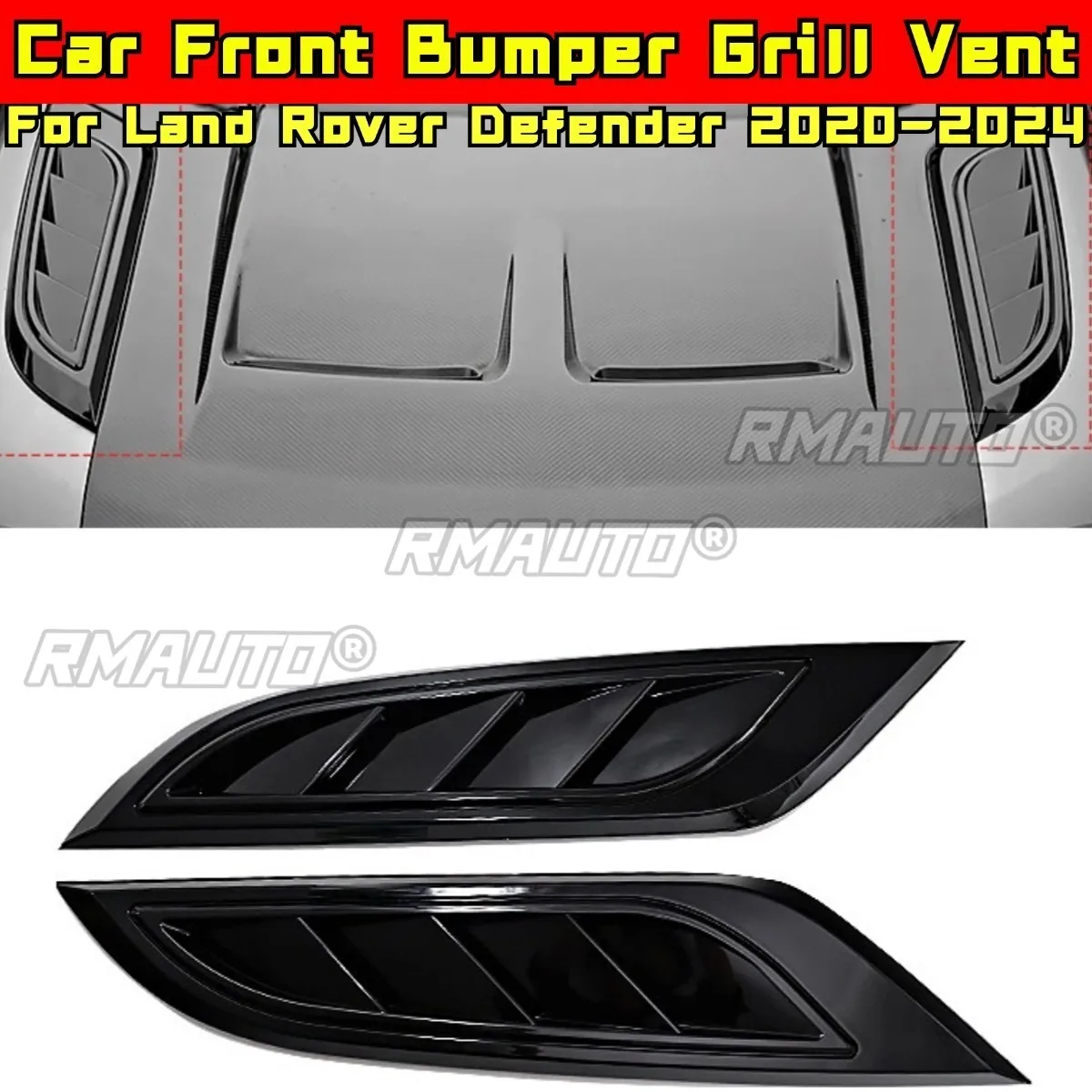 

For Land Rover Defender 2020-2024 Car Front Bumper Grill Vent Car Front Grill Air Vent Air Vent Outlet Covers Car Accessories