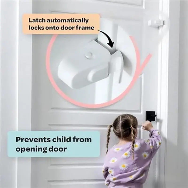 LXYB18B Childproof Safety Lock,For Interior Doors For Toddlers,Cats& Dogs Snap-On Design For Parents Child Proof Door Lock