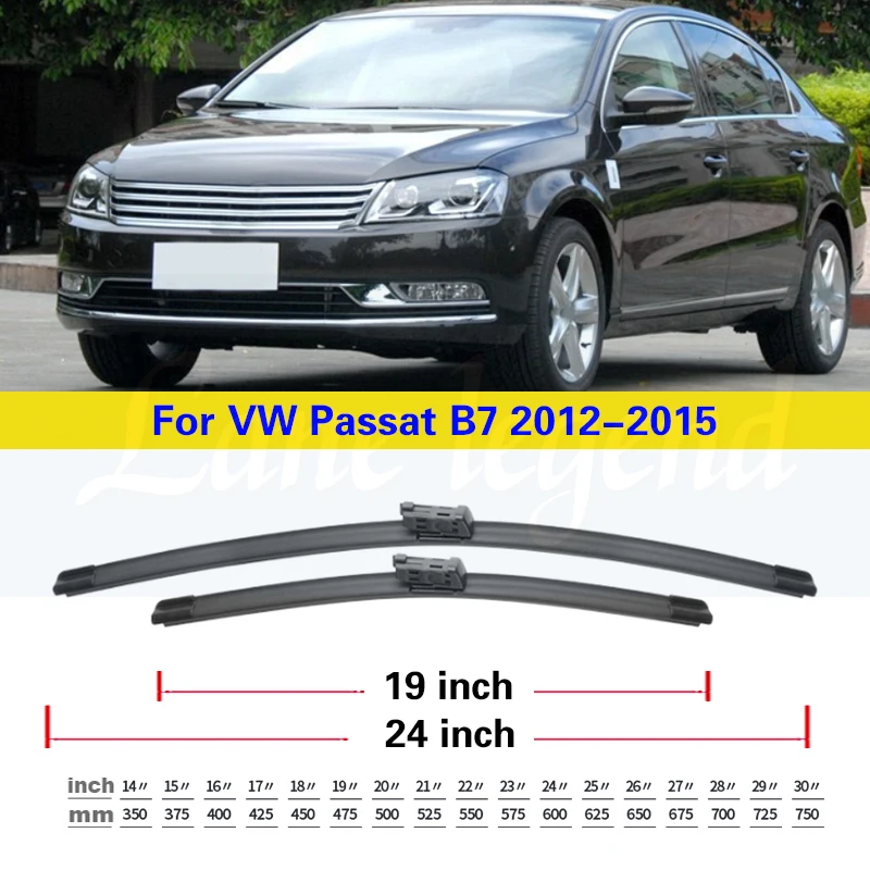 Car Wiper Front Wiper Blades For Volkswagen VW Passat B7 2012 2013 2014 2015 Windshield Windscreen Front Window 24\