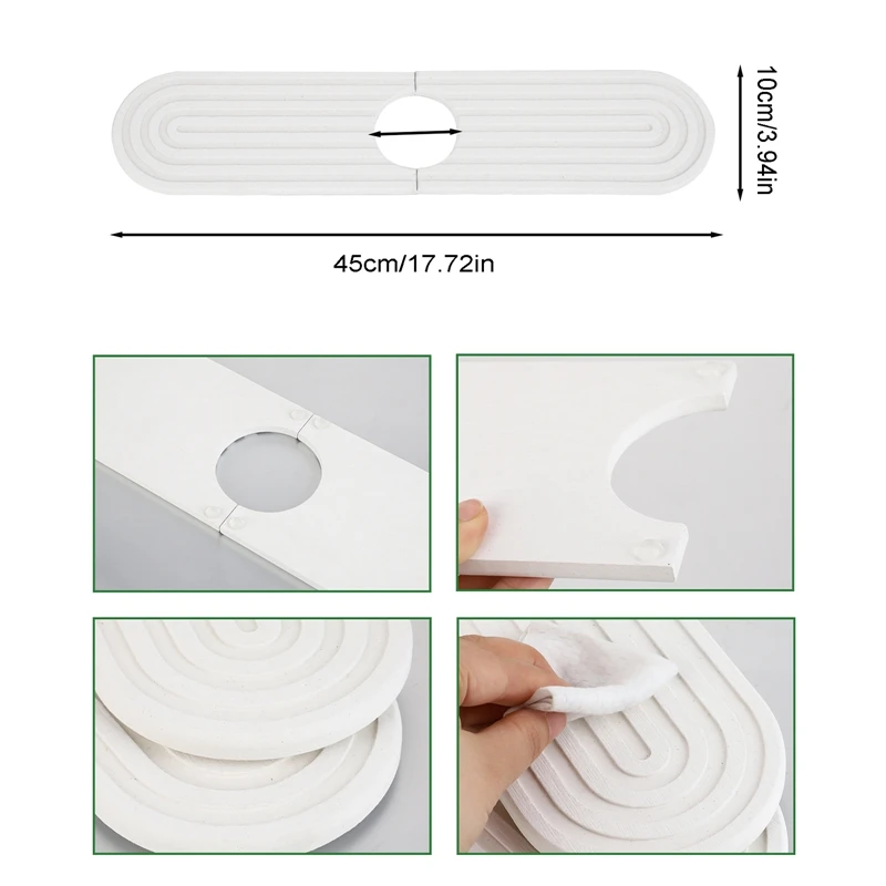 Diatom Mud Faucet Splash Pad Kitchen Foldable Drainage Mat Multipurpose Toilet Soap Storage Slope Design for Rapid Drainage