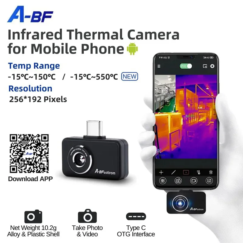 A-BF RX-450 Mobile Thermal Camera for Android Phone Type C Industrial Inspection Heat Loss Detection Infrared Thermal Imager