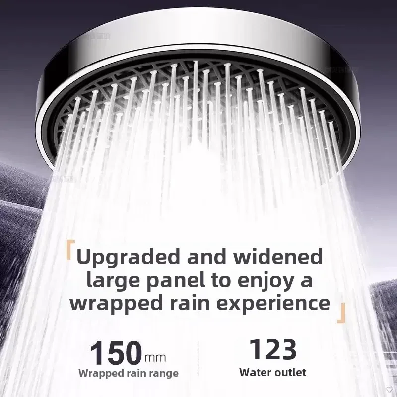 Soffione doccia ad alta pressione con pannello grande da 15 cm con filtro 3 modalità Ugello di spruzzo a grande flusso Rubinetto per doccia a pioggia Accessori per il bagno