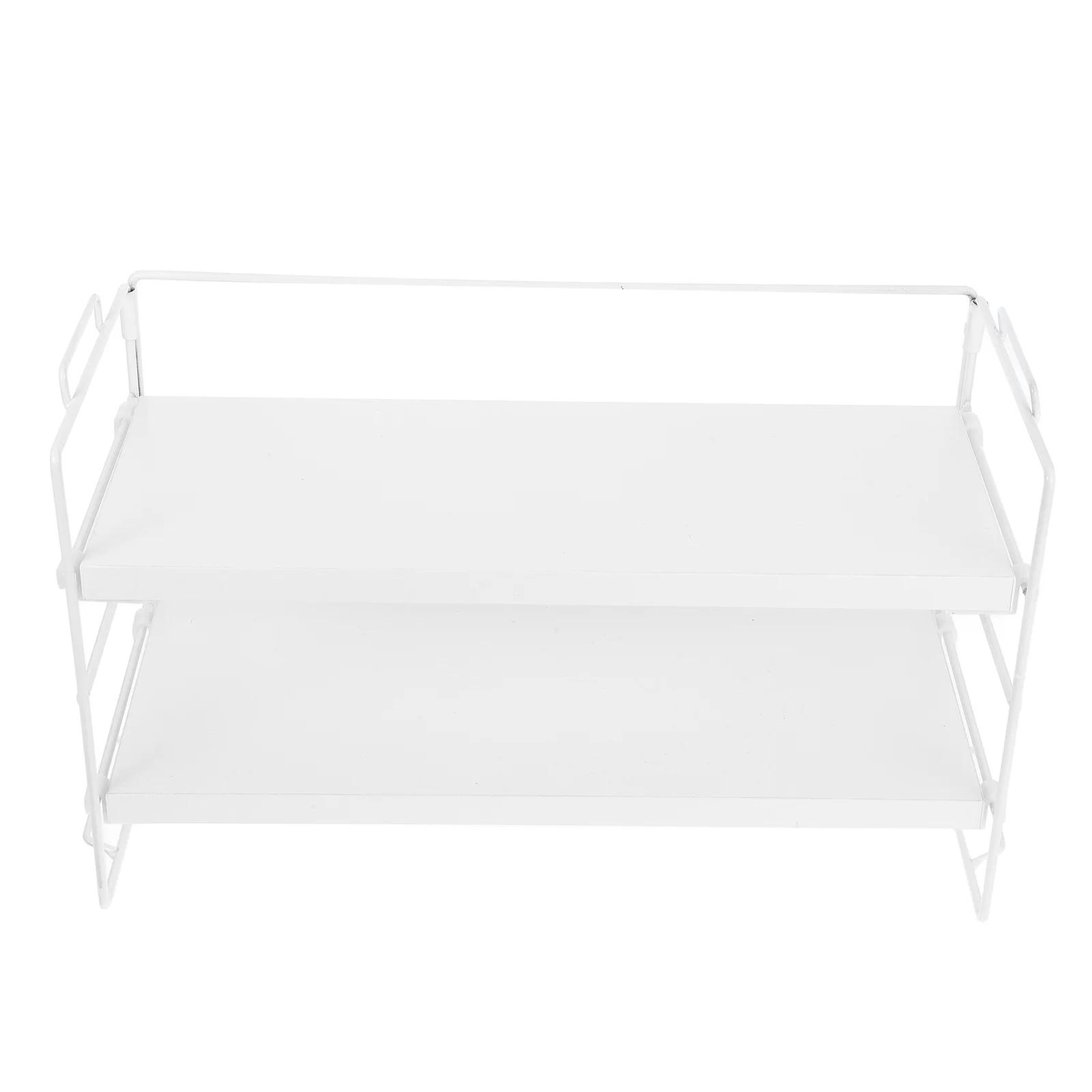 

Double-Layer Small Bookshelf Wood Metal Frame Desktop Shelf Organizer Office Desk Storage Rack for Books Documents Cosmetics