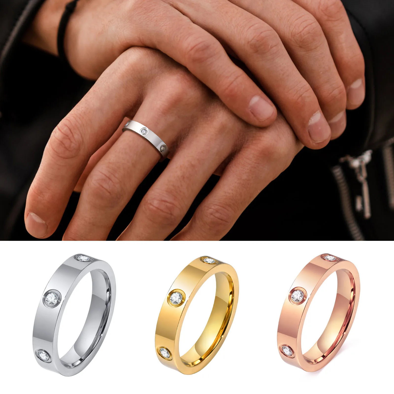 

Stylish Love Promise Ring for Men Women,Size 5-12 Stainless Steel Wedding Bend Ring,Anniversary Engagement Couple Ring Gift