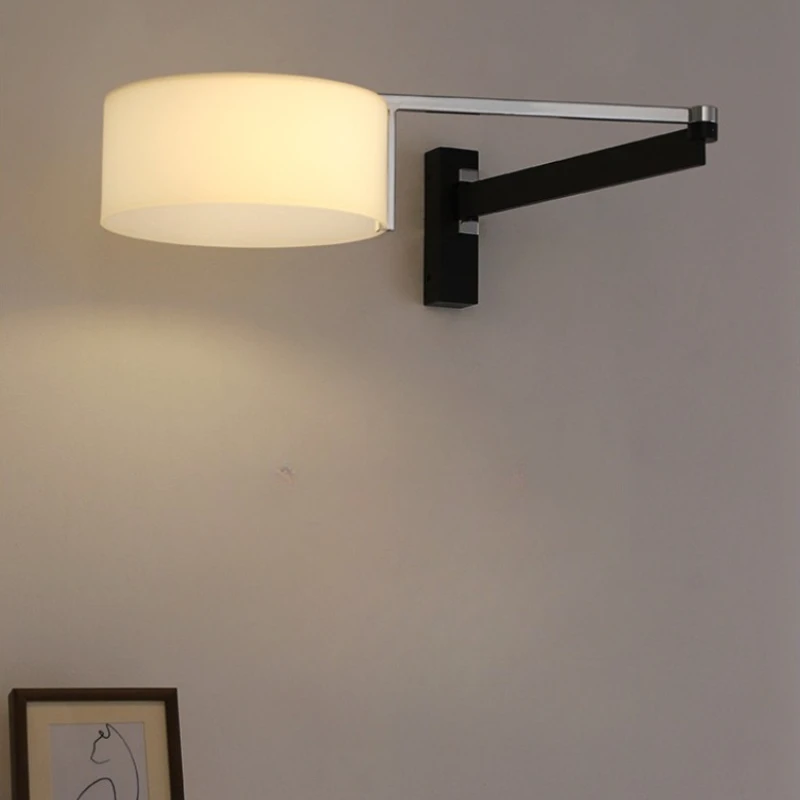 American Industrial Mechanical Rocker Arm Wall Lamps LED E27 Medieval Retro Sconces Bedside Study Reading Adjustable Angle Light