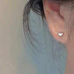 1 Pair Love Heart Stud Earrings For Women Girls Cute Elegant Birthday Gifts Jewelry Simple Fashion Exquisite Fine Earrings
