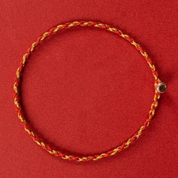 Handmade Tibetan Buddhist Red String Bracelets for Protection Womens Hand-Knitted Lucky Rope Woven Braided Bracelet Jewelry