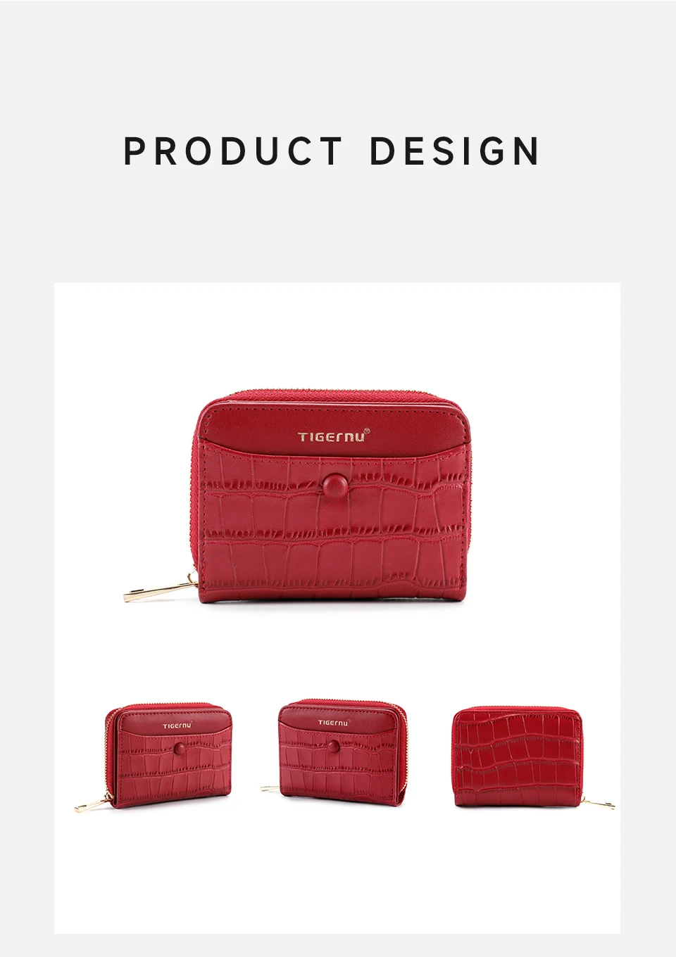 Tigernu Neue Geldbörse Frauen Mode Kurze Brieftasche Aus Echtem Leder Leichte ID Karte Halter Reise Bargeld Münze Tasche Mit Reißverschluss – Detail 17