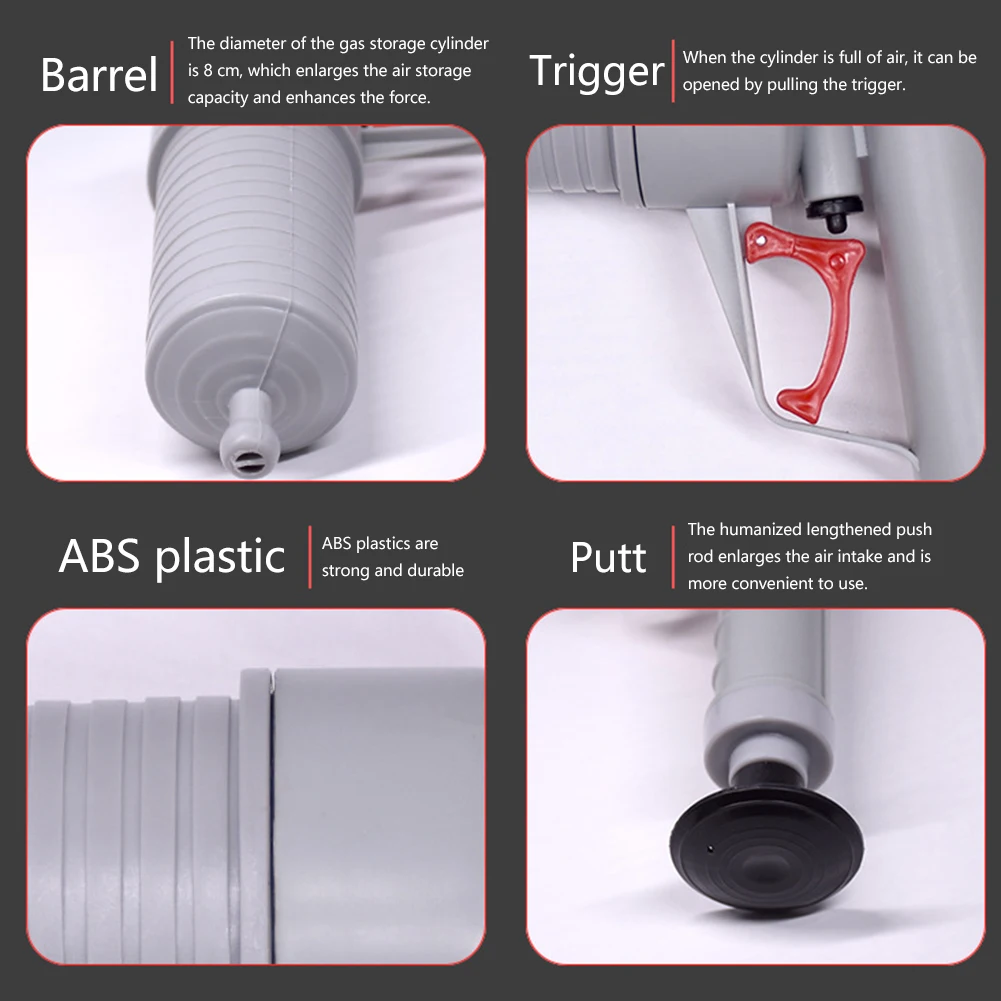 

High Air Drain Blaster Pneumatic Pipe Plungers Drain Clog Remover Tool Toilet Sink Plunger for Sink Floor Drain
