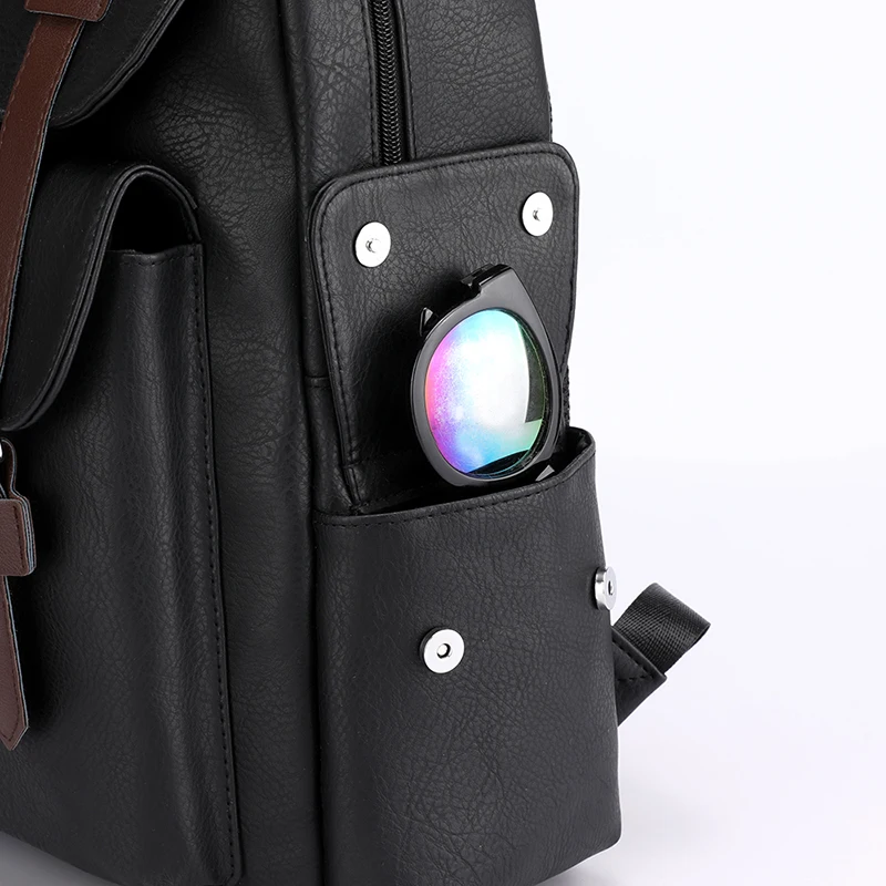 2023 männer Rucksack PU Leder Rucksack Große Laptop Rucksäcke Männlichen Mochilas Schwarz Schulranzen Für Jugendliche Jungen Braun Sac A Dos – Detail 8