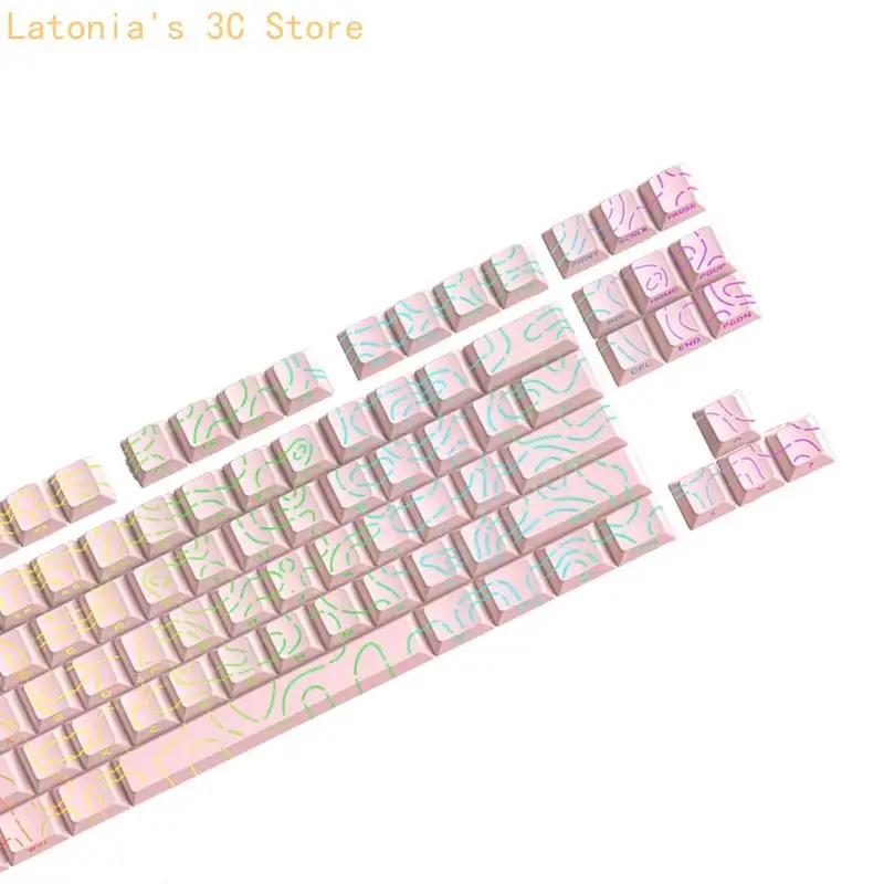 97-Tasten-PBT-Seitendruck, durchscheinende Tastenkappen für mechanische Tastatur-Tastenkappe X3UB – Detail 10