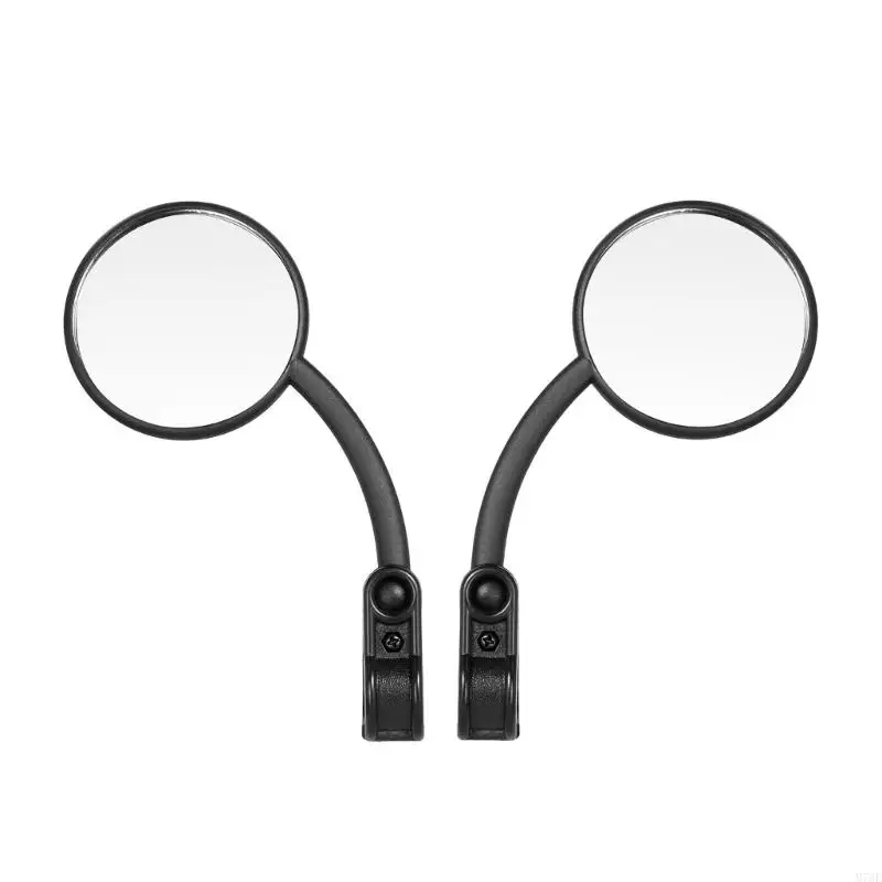 M76E Clip On Round Mirrors Metal Texture  for Motorcycle and Electric Bike Bar Use