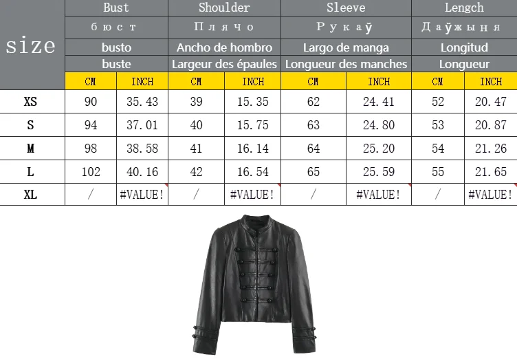 Damen Street-Chic Schwarze Lederjacken für Frauen Langarm Seilknoten Schnalle Kurzmantel 2026 Herbst Casual Neue Oberbekleidung – Detail 1