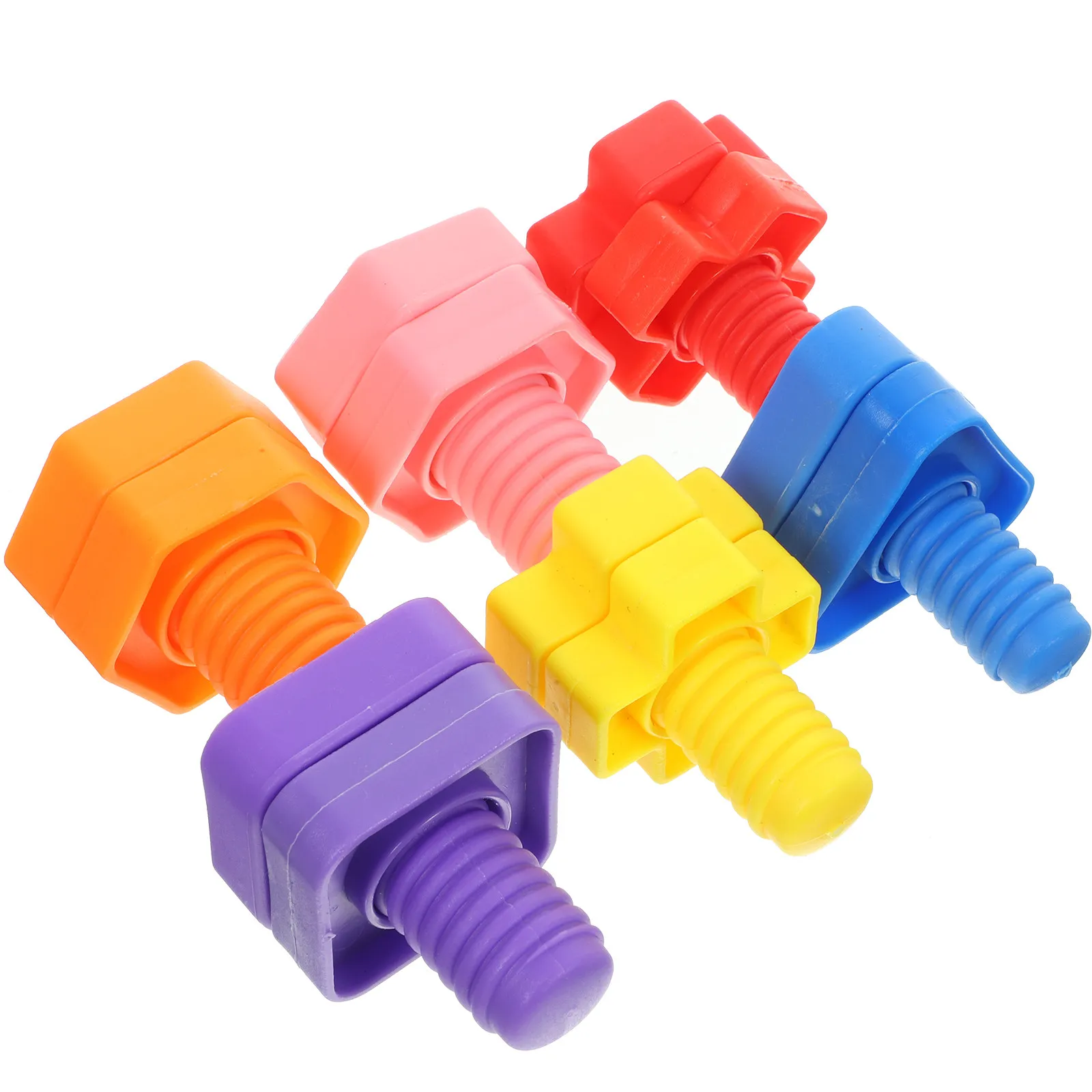 6Pcs Jumbo Nuts and Bolts Bird Educational Plastic Non Toxic Safe for Macaws Cockatoos African Grey Improve Focus Hand Eye view 6