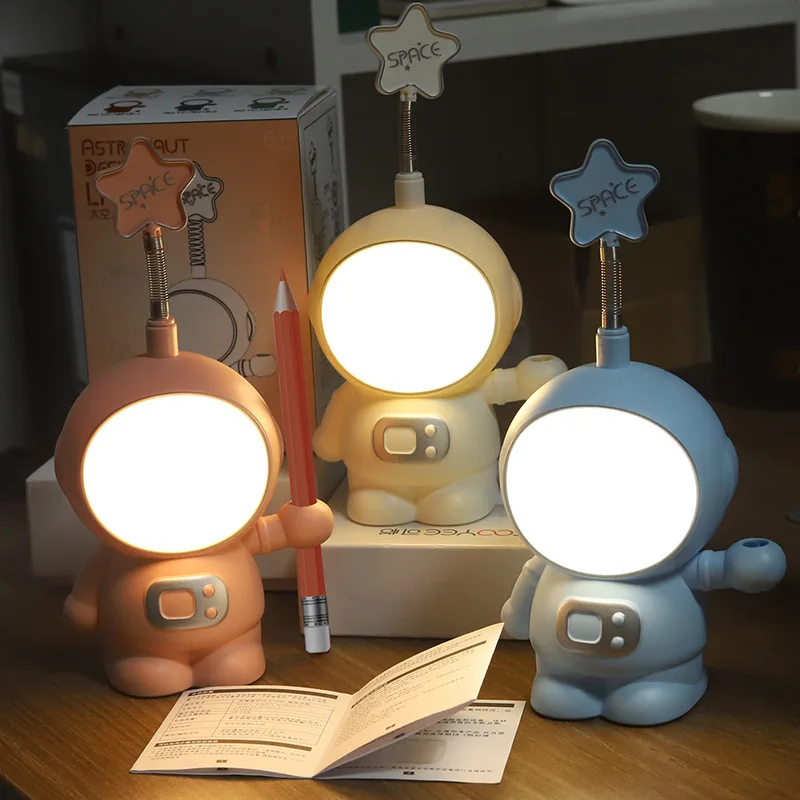 Luz LED de noche para niños, sacapuntas de dibujos animados, soporte para bolígrafo, lámparas recargables por USB, decoración de dormitorio, regalo para el hogar