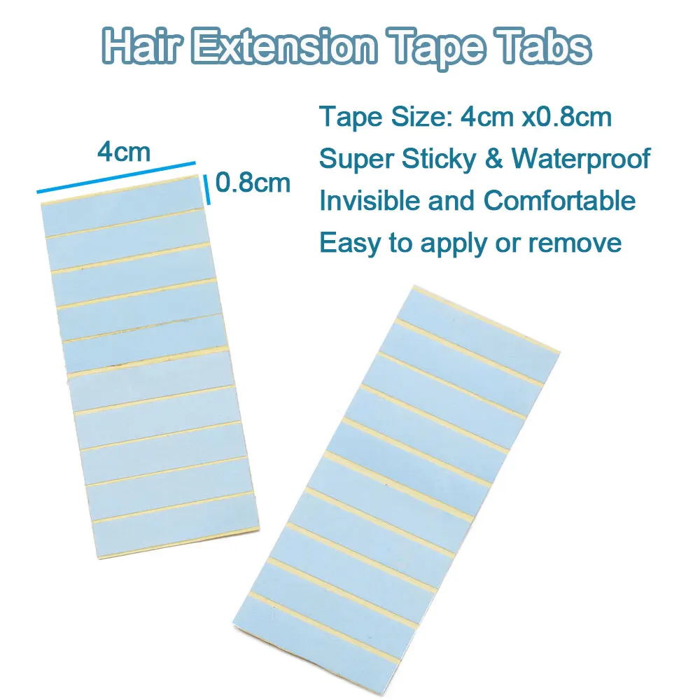 100pcs Adhesive Replacement Tape for Hair Extensions Double Sided Hair Tape Human Hair Tape Tabs Tape in Extension Replacement