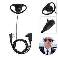 2 Pin Mic Headset For Baofeng Radio Walkie Talkie 666s 888s UV 5R Ear Hook Earphone with Microphone Clip D-type PTT Headphones