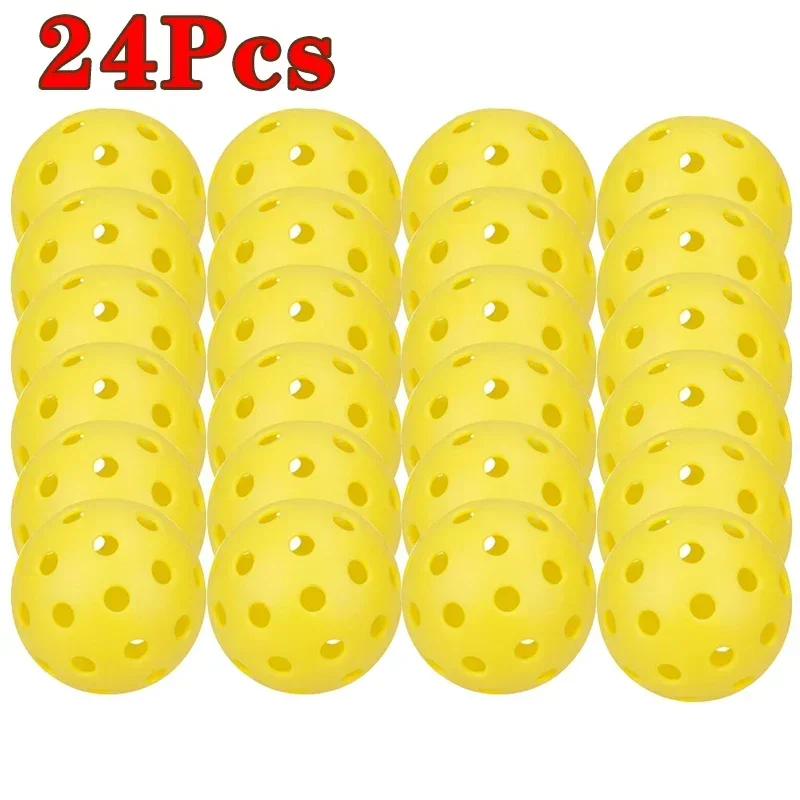 Pickleball 74MM Durable 40 agujeros al aire libre 6/12/24 Uds Pickleballs 26g al aire libre para competición pickleball paquetes de Pickleballs