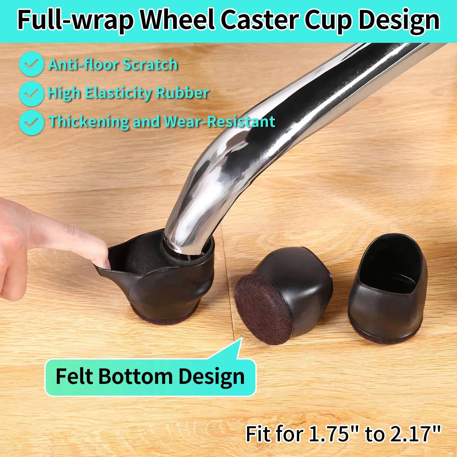 Felt Bottom Furniture Wheel Caster Cups Sofa Bed Office Chair Wheels Stopper Floor Protectors Covers Silicone Prevents Scratches