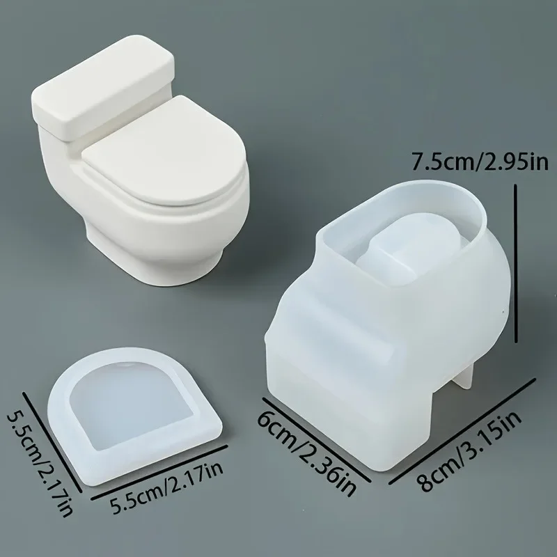 Silicone Resin Casting Molds for Candle Holder and Storage - Toilet Shape, DIY Handmade Craft Mold - for Home Decor Enthusiasts & Crafters - Multi-Purpose Use - Perfect Gift for Creative Individuals