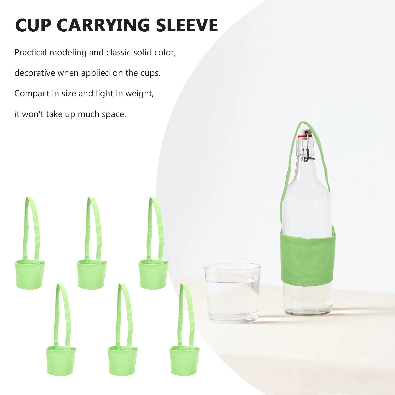 

6Pcs Portable Canvas Cup Carrier Milk Tea Cup Sleeve Washable Handheld Coffee Drink Holder Lightweight Cover Coffee Sleeve