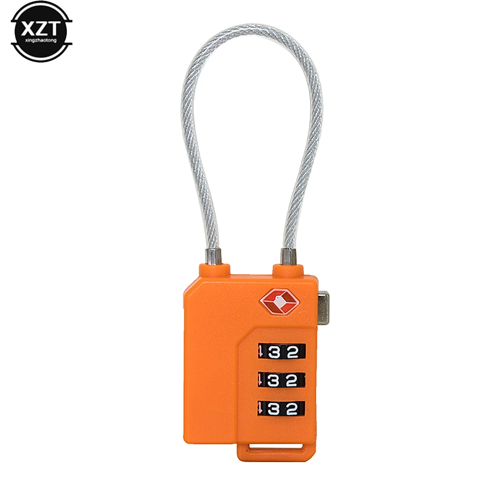3 Digits TSA Steel Wire Lock Combination Padlock Customs Code Lock Anti-theft Travel Abroad Luggage Bag Suitcase Trolley Case