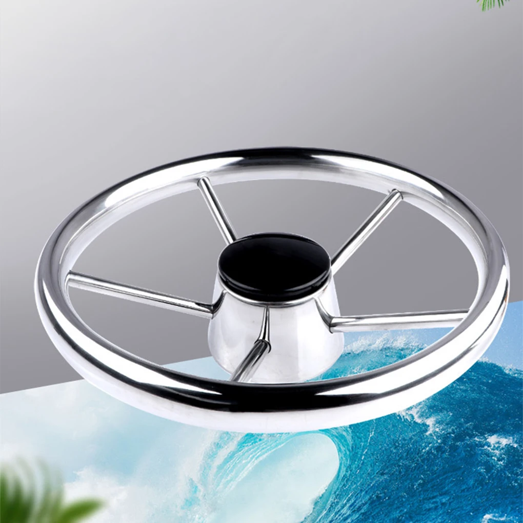 Boat Accessories Steering Wheel With knob Stainless Steel 5 Spoke 25 Degree 11’’ For Marine Yacht