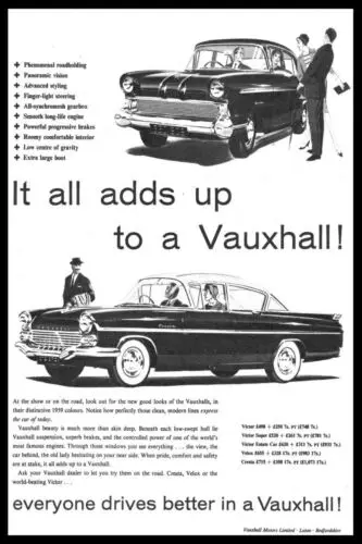 Vauxhall Motors Car Advert Vintage Retro style Metal Sign, man cave garage sign