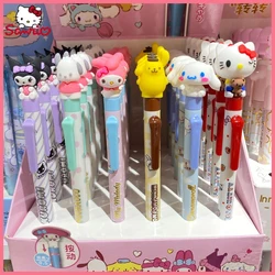 Cute Sanrio Creative Silicone Shape Anime Family Pen Stationery Prize Girl Heart Hellokittykuromi Gel Pen Student Office Gift