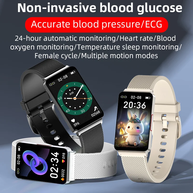 2023 New Health Women Smart Watch Blood Glucose Blood Pressure Measurement Thermometer ECG watches Fashion Waterproof Smartwatch