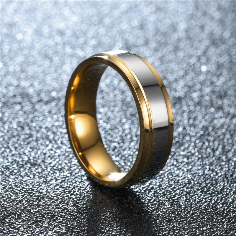 Simple Design Stainless Steel Wedding Ring 4mm/6mm Width Band for Couples - Memorial Day Gift for Women And Men