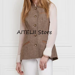 Women's Herringbone Vest Giletes for Women Long Woman Vests Trendy Women's Clothing New in Coats and Jackets Tops Lady Best Coat