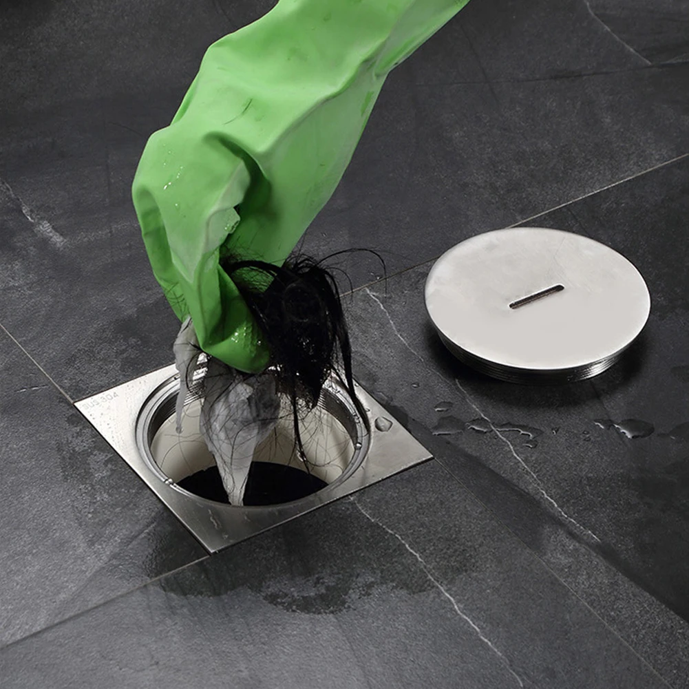 

4-дюймовый квадратный слив для душа, утолщенный сливной фильтр для душа из нержавеющей стали для ванной комнаты, туалета, балкона