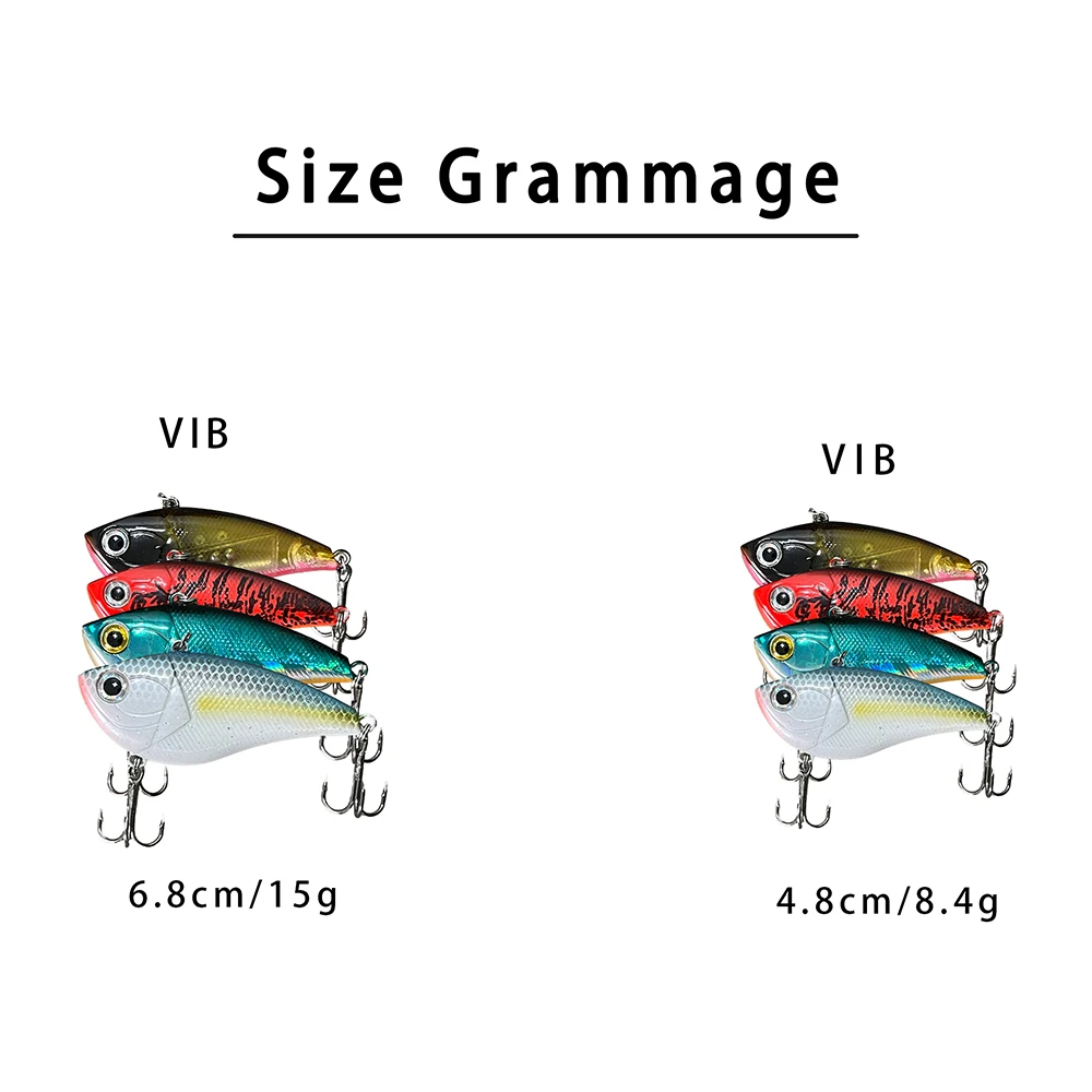 New Fishing Lures 8.4g 15g VIB Vibration Jerkbait Wobbler Swimbaits Artificial Hard Bait for Pike Bass Perch Crankbait Winter