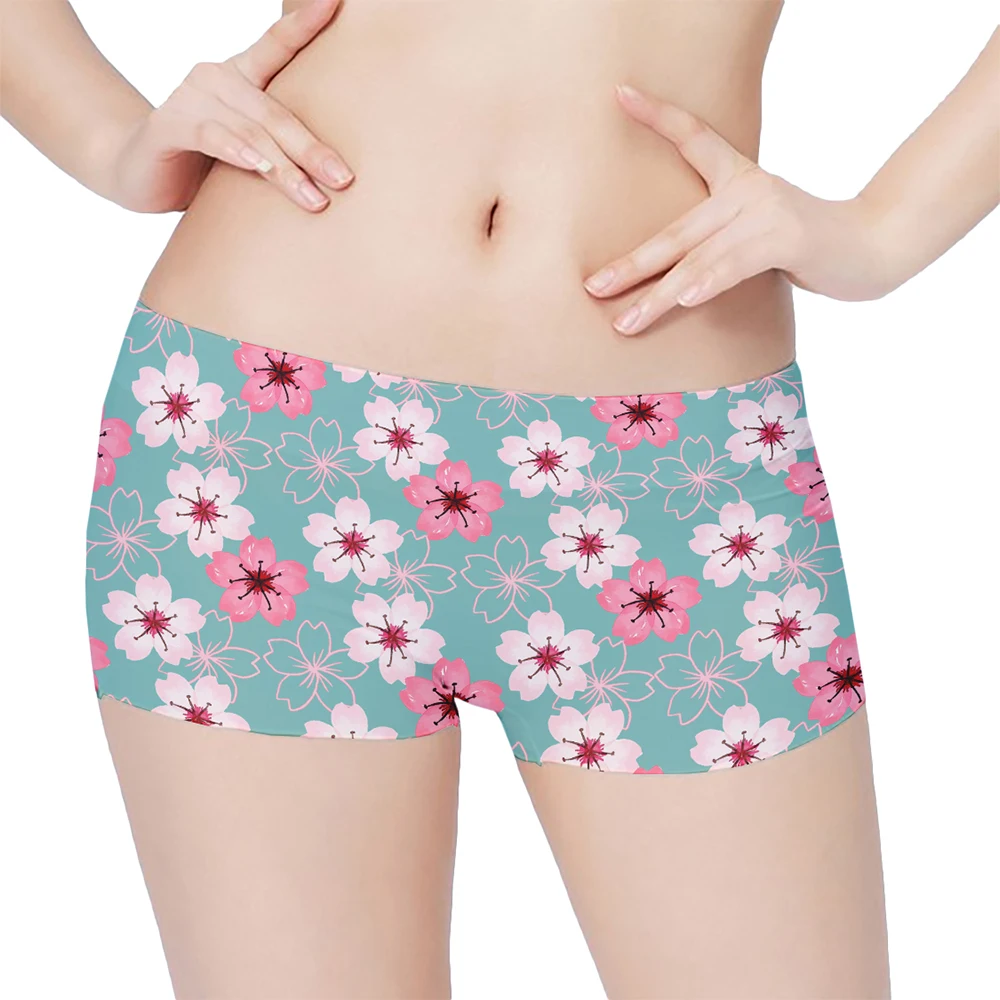 

New pink floral women's shorts fashion sweet summer comfortable beach vacation swimming trunks daily safety pants